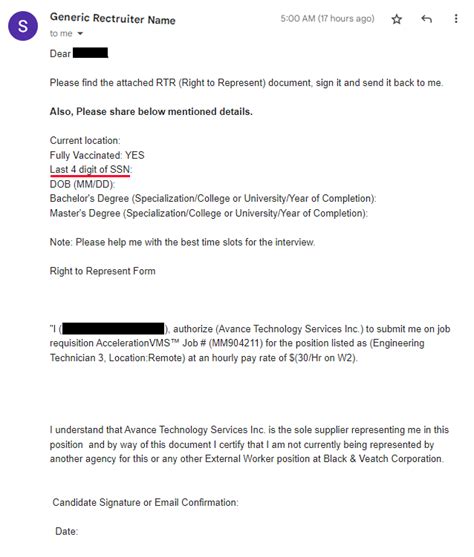 I was asked for my last 4 digits of my ssn from a recruiter  .